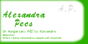 alexandra pecs business card